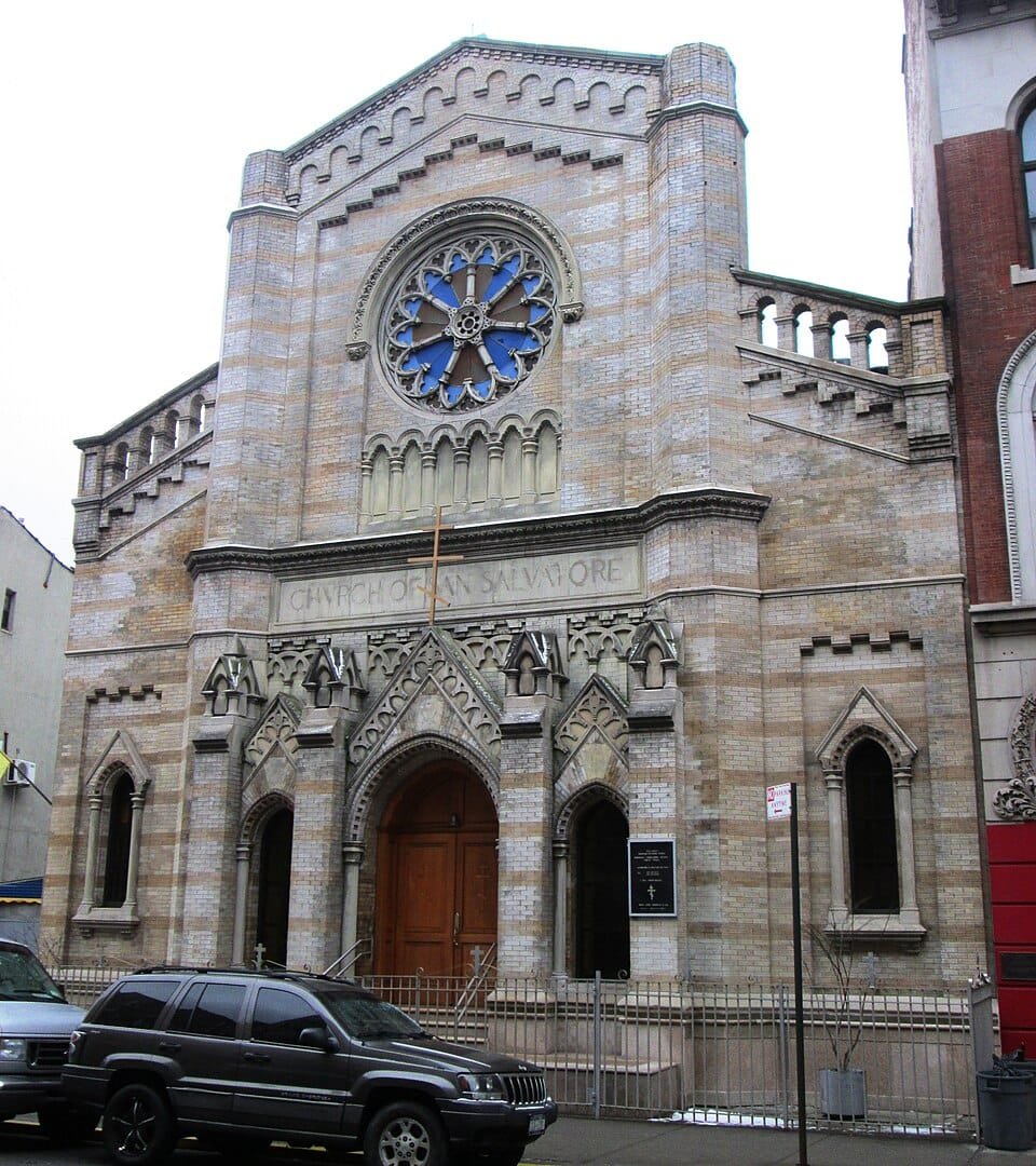 Façade of Holy Trinity Ukrainian Orthodox Cathedral at 359 Broome Street in New York
